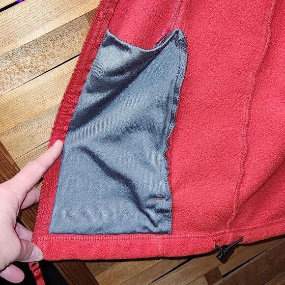 Columbia Red Fleece Jacket Women M Full Zip Interior Pocket Polyester - Picture 5 of 6